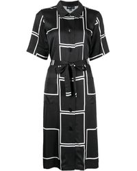 agnès b. - Geometric-print Midi Shirt Dress - Lyst