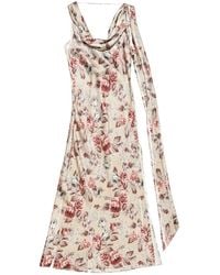 Acne Studios - Draped Floral Print Dress - Lyst