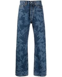 Palm Angels - Palmity Palm Tree-print Jeans - Lyst