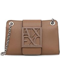 ARMANI EXCHANGE - Logo-Plaque Chain-Link Cross Body Bag - Lyst