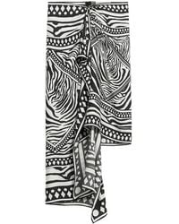 Blumarine - Asymmetrical Foulard-Print Skirt - Lyst