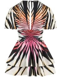 Roberto Cavalli - Ray Of Paradise Print Dress Mini - Lyst