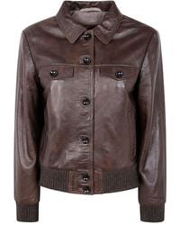 The Jackie Leathers - Chaqueta de piel con cierre de botón - Lyst