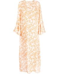 Bambah - Floral-print Ruffled Kaftan Dress - Lyst