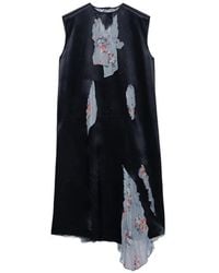 Prada - Devoré Satijnen Jurk - Lyst