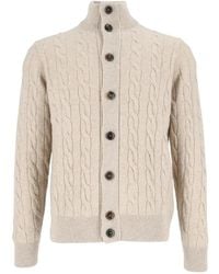 FILIPPO DE LAURENTIIS - Cable-Knit Button-Up Cardigan - Lyst