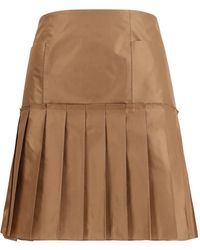 Fendi - Pleated Silk Taffeta Mini Skirt - Lyst