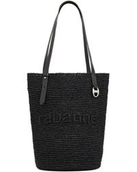 Rabanne - Logo-Embroidered Raffia Tote Bag - Lyst