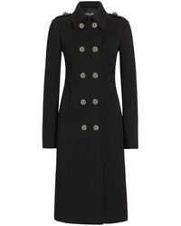 Dolce & Gabbana - Virgin Wool Double-Breasted Overcoat - Lyst