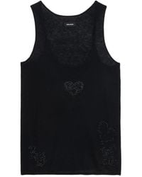 Zadig & Voltaire - Lee Rhinestone Tank Top - Lyst