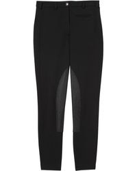 Burberry Lambskin Panel Stretch Crepe Jersey Pants - Black