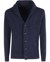Fay - Ribbed Virgin Wool Cardigan - Lyst