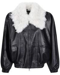 Source Unknown - Rioni Faux-Fur-Collar Bomber Jacket - Lyst