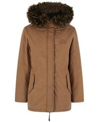 MC2 Saint Barth - Brenna Cotton-Blend Waxed Parka With Faux-Fur Hood - Lyst