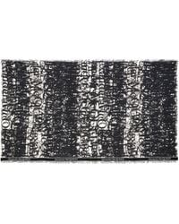 Alexander McQueen - Abstract-print Frayed-trim Scarf - Lyst