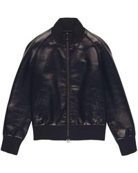 Tom Ford - Embossed-logo Leather Bomber Jacket - Lyst