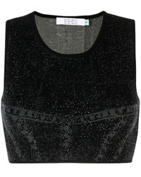 Ph5 - Lillian Denim-Print Crop Top - Lyst