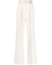 Elisabetta Franchi - Pantalones palazzo con cinturón - Lyst