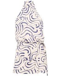 Alexis - Sirenza Abstract-Print Mini Dress - Lyst