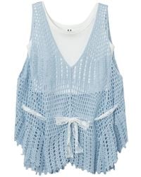 B+ AB - Crochet-Knit Layered Cotton Top - Lyst