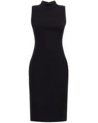 Roberto Cavalli - Getailleerde Mouwloze Midi-Jurk Met Hoge Hals - Lyst