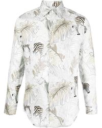Etro - Foliage-print Cotton Shirt - Lyst