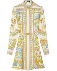 Versace - Vestido Camisero Midi Underwater Barocco - Lyst