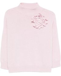 Vanisé - Pullover mit Blumenapplikation - Lyst