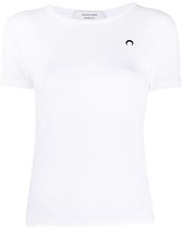 Marine Serre - Camiseta slim con logo bordado - Lyst