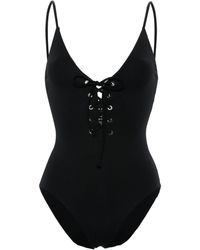 FEDERICA TOSI - Lace-up V-neck Swimsuit - Lyst