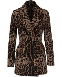 Dolce & Gabbana - Leopard-print Double-breasted Blazer - Lyst