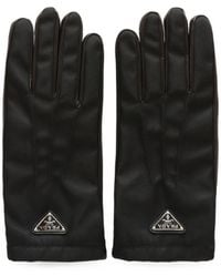Prada - Fabric And Leather Gloves - Lyst