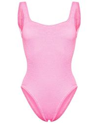 Hunza G - Scoop-back Shirred Swimsuit - Lyst
