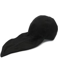 Yohji Yamamoto Scarf Detail Hat - Black