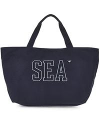 Emporio Armani - Logo-Embroidered Canvas Tote Bag - Lyst