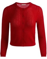 Alice + Olivia - Pointelle-Knit Cardigan - Lyst