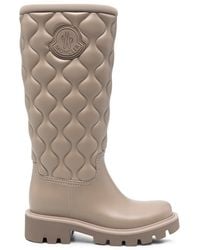 Moncler - Gesteppte Stiefel Mit Logo-Patch - Lyst