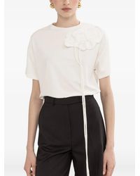 Nissa - Floral-Appliqué T-Shirt - Lyst