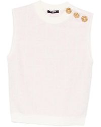 Balmain - Top con detalle de botones - Lyst