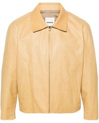 Sandro - Zip-up Leather Shirt Jacket - Lyst