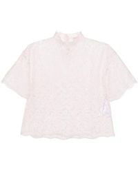 Ermanno Scervino - Sheer Chantilly-lace Top - Lyst