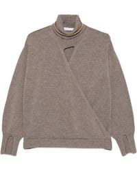 SIMONA CORSELLINI - Cut-Out Wrap-Style Sweater - Lyst