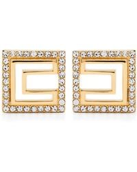 Elisabetta Franchi - Pendientes microcuadrados con strass - Lyst