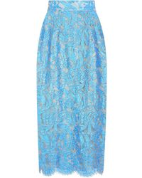 Dolce & Gabbana - High-waisted Lace Pencil Skirt - Lyst