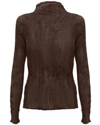 Issey Miyake - High-Neck Long-Sleeved Top - Lyst
