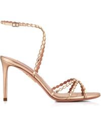 Aquazzura - Sandali Metallizzati Love Struck Con Orlo A Smerlo 85Mm - Lyst