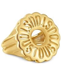 Tous - Anillo de canalé con placa del logo - Lyst