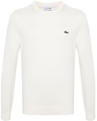 Lacoste - Gerippter Pullover mit Logo-Patch - Lyst
