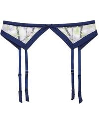 Fleur du Mal - Embroidered Garter Belt - Lyst