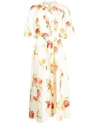 Acler - Cranhurst Floral-print Midi Dress - Lyst